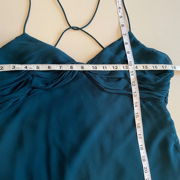 NWT Anthropologie Twist-Front Slip Mini Dress Strappy Teal Blue Size 10 - Picture 6 of 7